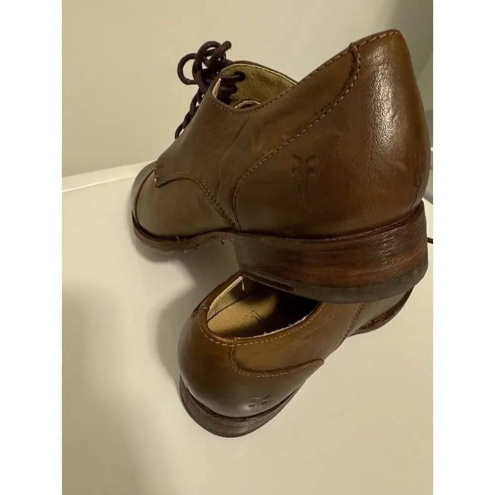 Frye Mens Leather Oxford Dress Shoes Size  9.5B Brown 74299 Lace Casual‎ Classic
